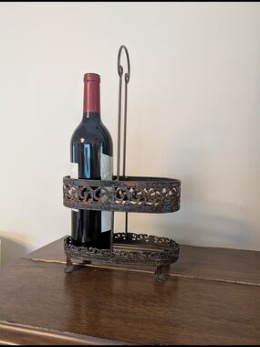 Ornate Metal Double Wine Bottle Caddy